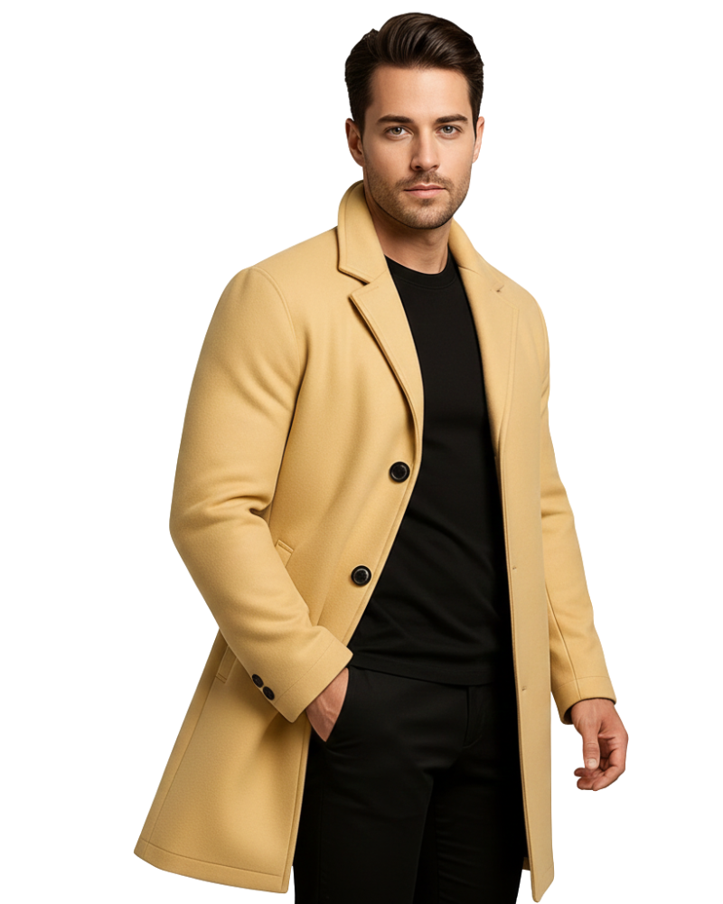 Ian Manteau d’Hiver pour Homme | Manteau Long à Boutons | Design Coupe-Vent & Élégant