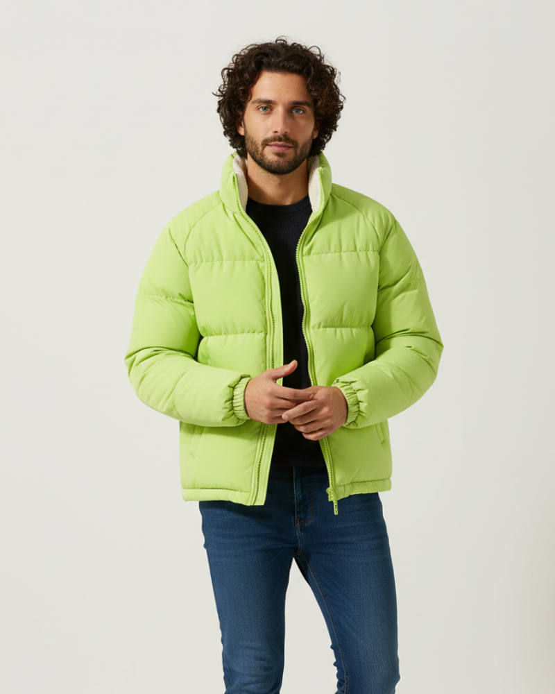 Milan Dunjakke til mænd med fleecefor – varm vinterpufferjakke