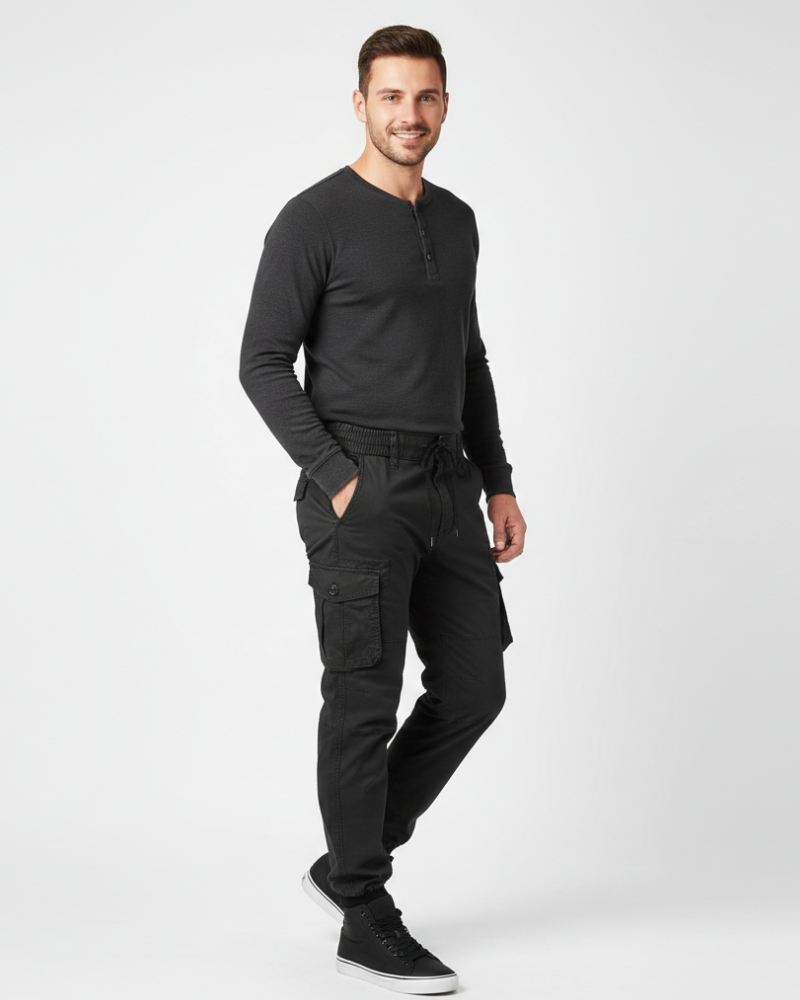 Calças Cargo Masculinas Theodore com Cintura Elástica – Calças Casuais Confortáveis