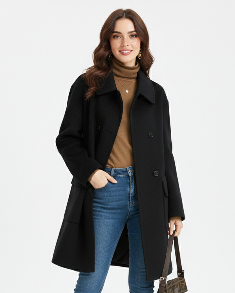 Amanda Manteau Puolipitkä Naisten Vyötäröä Myötäilevä – Ajaton Arvokkuus & Mukavuus Tuulensuoja