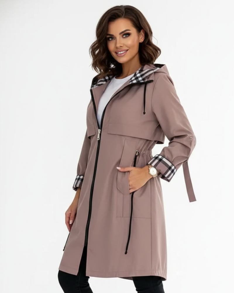 Alyssa Manteau Naisten Vedenpitävä Tuulensuoja – Istuvamallinen Leikkaus & Huppu Kaikille Vuodenajoille