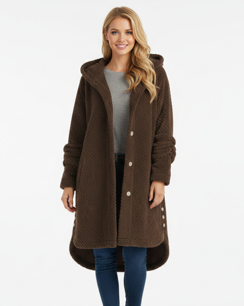 Sonia női polár köntös kapucnival – puha és meleg otthoni ruha kényelmes szabással