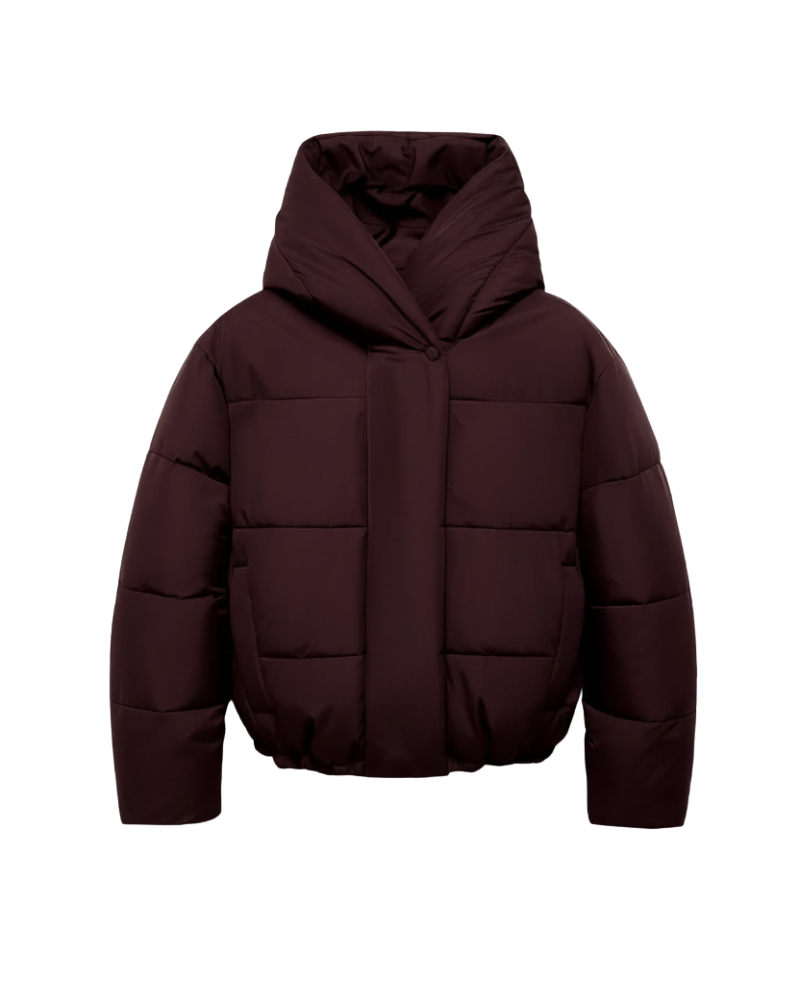 Ruffa Kurtka Pikowana Damska – Krótki Krój, Duży Kaptur i Wygodne Ciepło