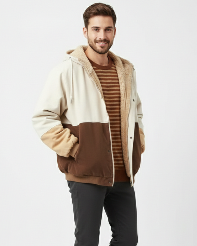 Pánská bunda Color Block Lorki – moderní patchworková bunda na podzim a zimu