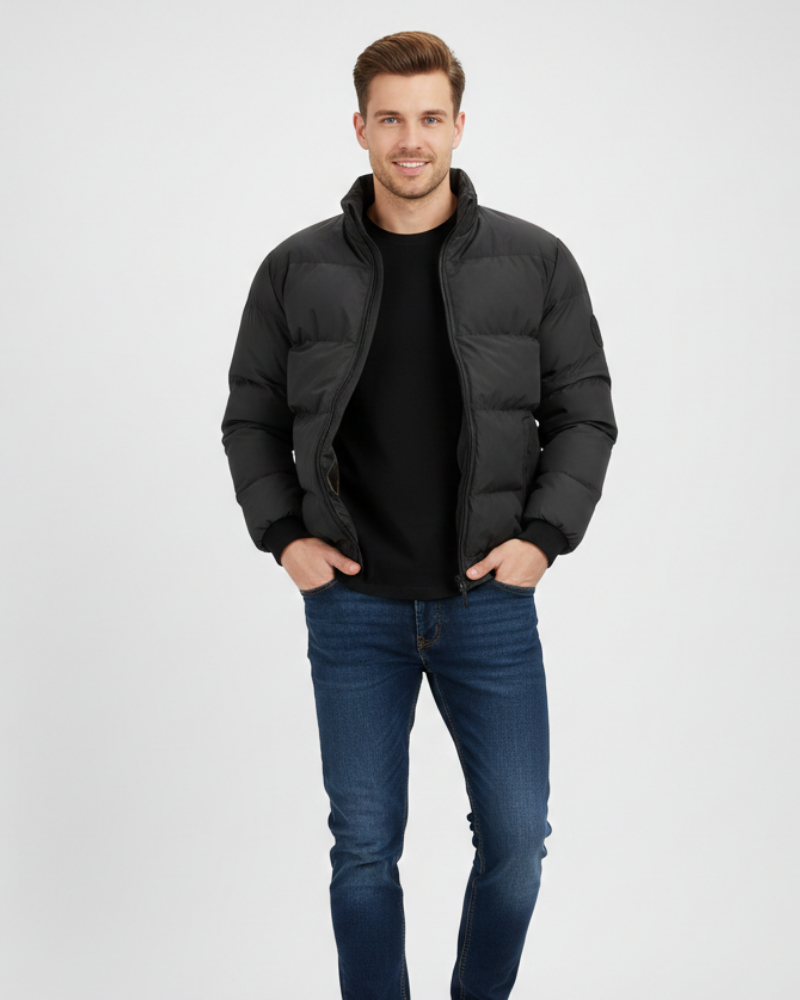 Zairyx Giacca Puffer Uomo Minimalista – Piumino Leggero con Collo Alto e Zip