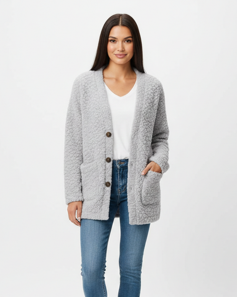 Milas Vestă Plușată pentru Femei – Vesta Casual Moale, Croială Lejeră cu Buzunare