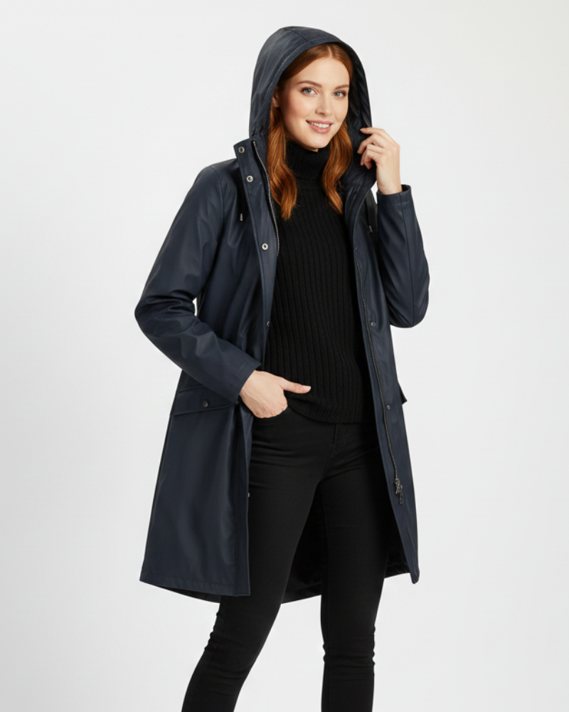 Clyde Ženski Kišni Kaput – Vodootporan i Vjetrootporan s Uljepšanim i Udobnim Dizajnom