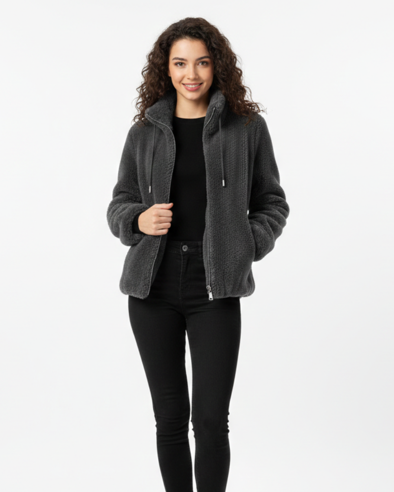 Blaise Veste Polaire Double Face Femme – Matelassée, Col Montant & Chaleur Hiver