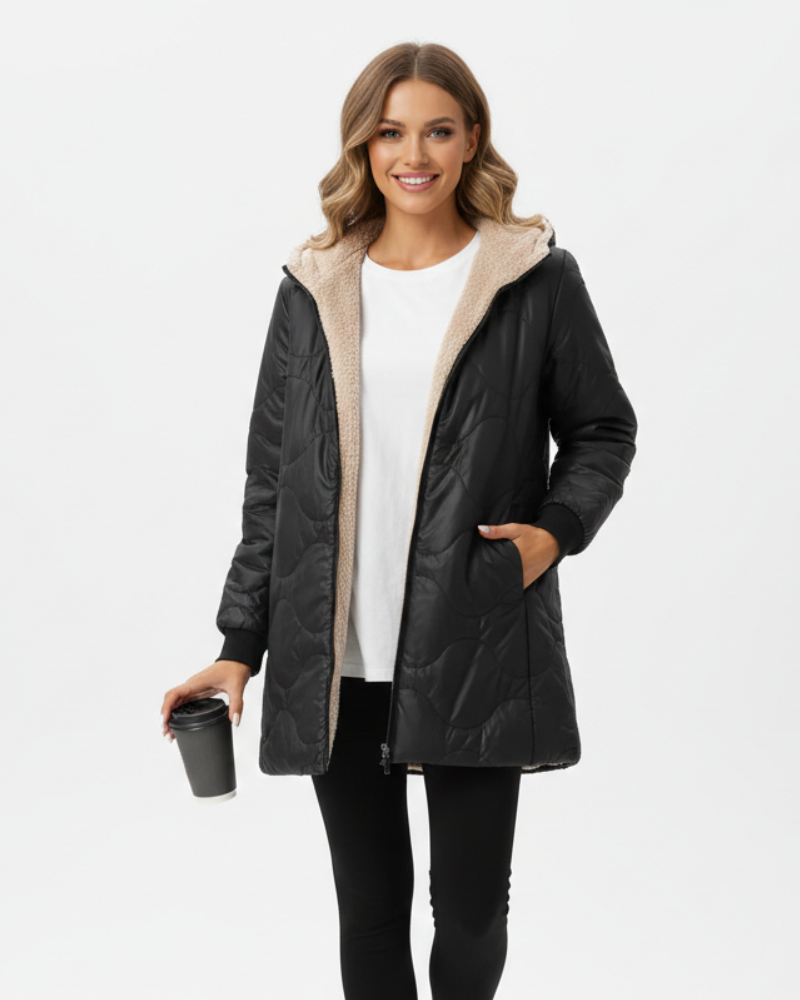 Brielle Dámska Bunda s Kapucňou z Bavlny – Zipsové Zapínanie, Denné Pohodlie a Neformálny Štýl