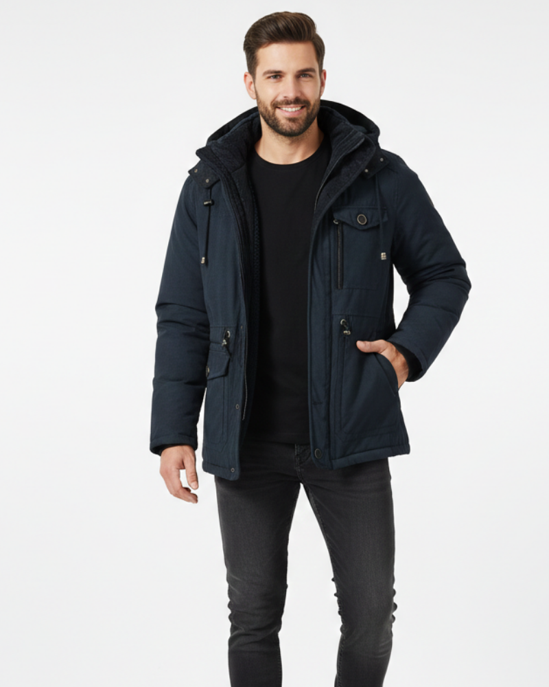 Oliver Veste d’Hiver Imperméable – Manteau Chaud Respirant avec Doublure Fleece & Capuche