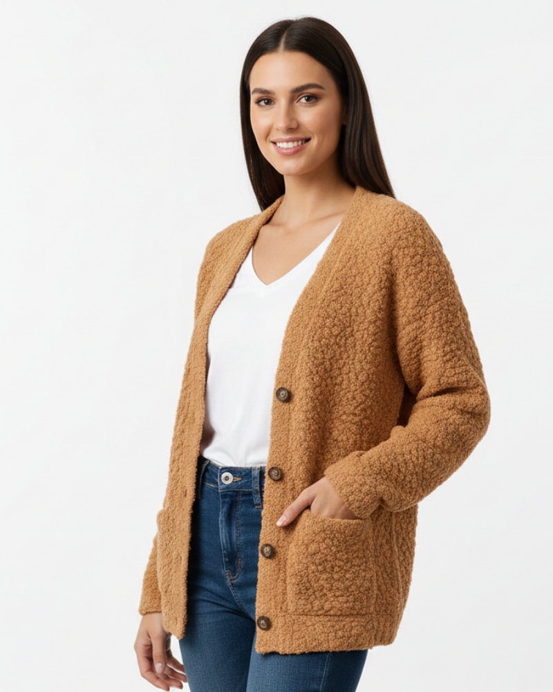 Milas Vestă Plușată pentru Femei – Vesta Casual Moale, Croială Lejeră cu Buzunare