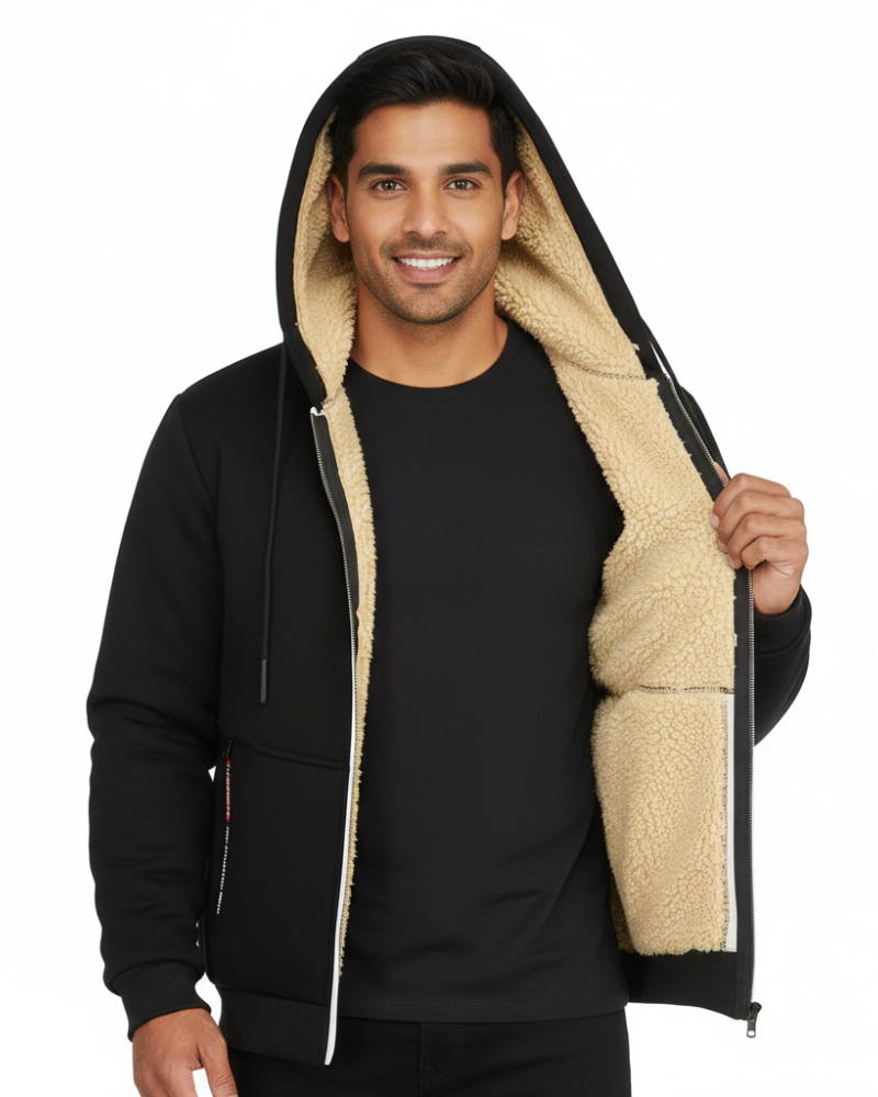 Zedrick muška majica s kapuljačom na patentni zatvarač – topli dvoslojni pamučni duks s udobnom kapuljačom