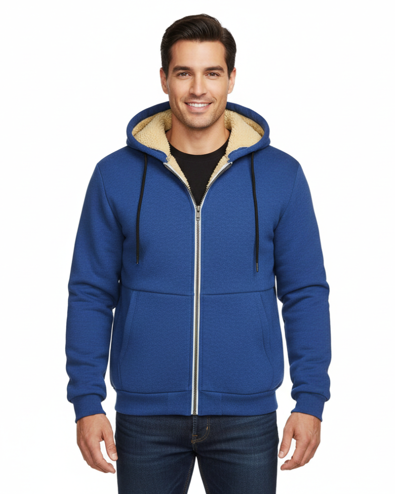 Zedrick muška majica s kapuljačom na patentni zatvarač – topli dvoslojni pamučni duks s udobnom kapuljačom