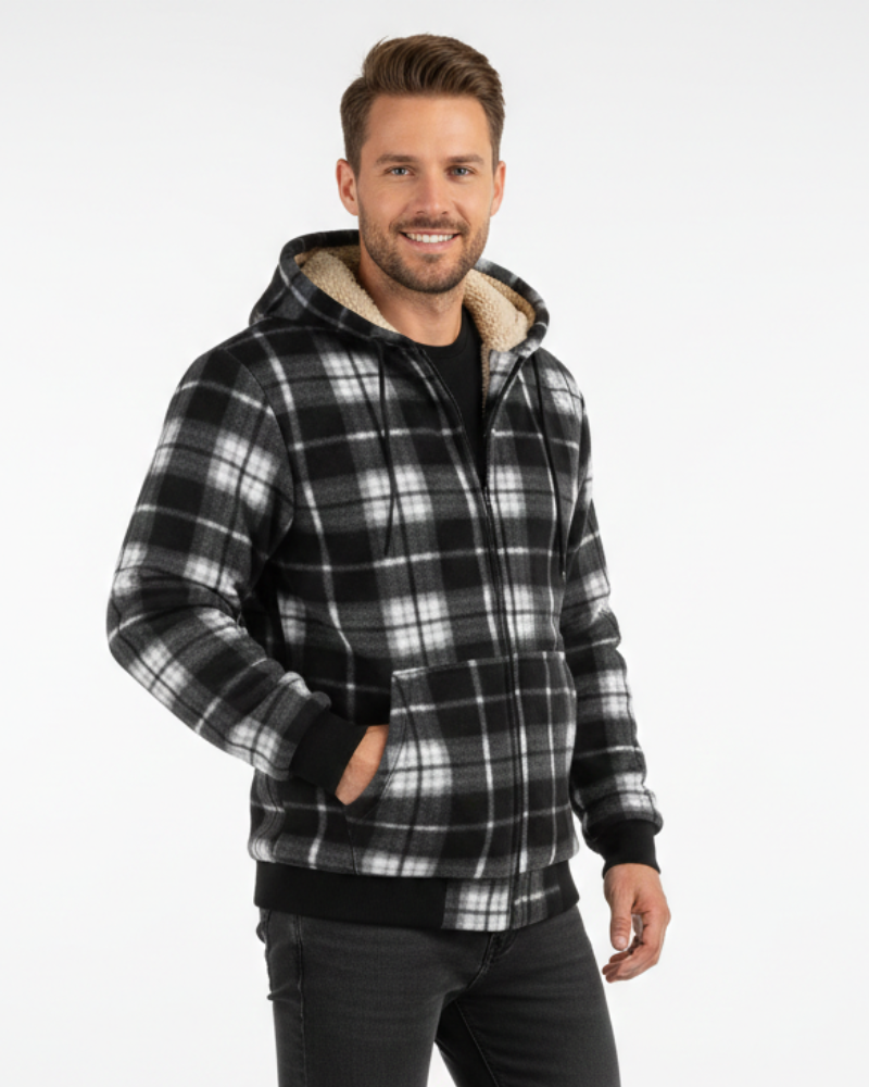 Henry Veste Winter Heren Geruit – Elegante Warme Jas met Knopsluiting