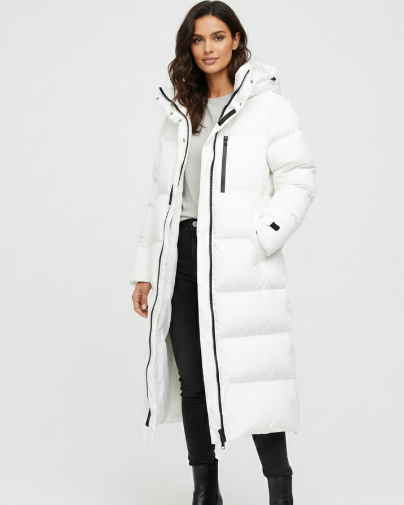 Delilah Manteau Long Puffer Femme – Coupe Extra Longue, Chaud & Coupe-Vent