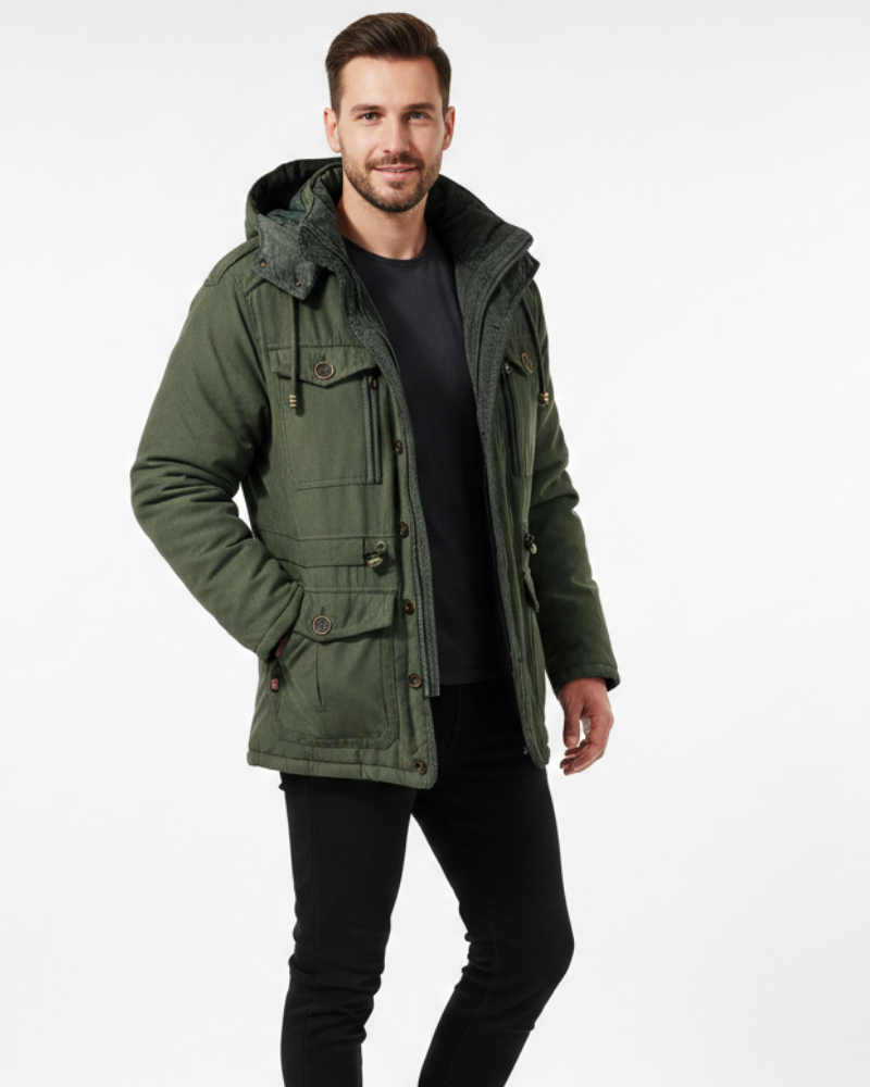 Oliver Veste d’Hiver Imperméable – Manteau Chaud Respirant avec Doublure Fleece & Capuche