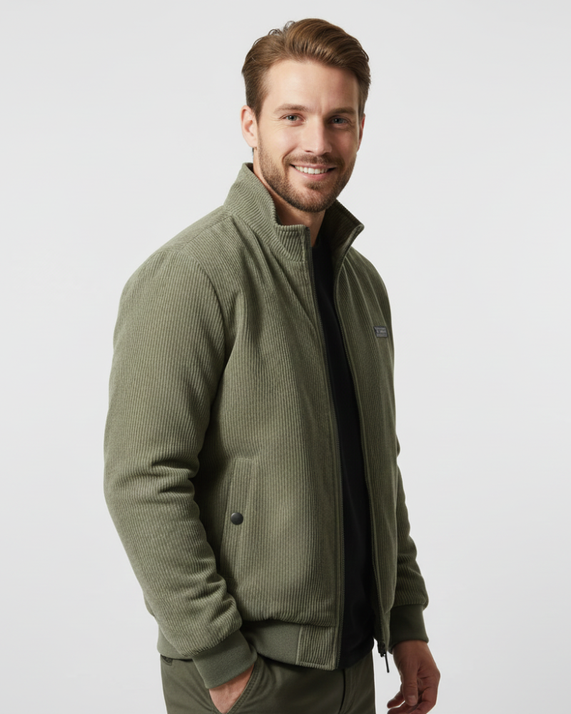 Glenn Veste Corduroy Pánska – Teplá Bunda Podšitá Sherpa s Pohodlným Strihom