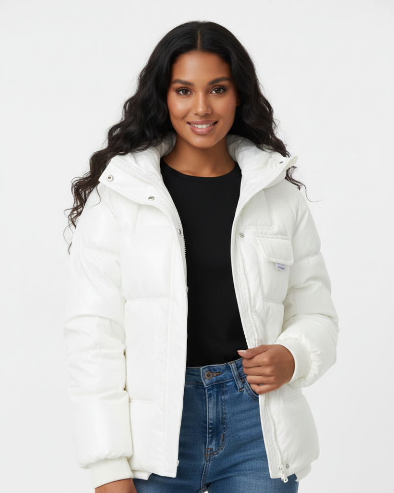 Zahra Veste Puffer Femme à Capuche – Manteau Matelassé Léger et Chaud
