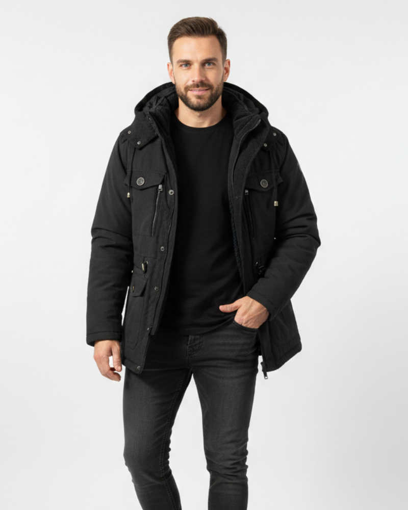 Oliver Veste d’Hiver Imperméable – Manteau Chaud Respirant avec Doublure Fleece & Capuche