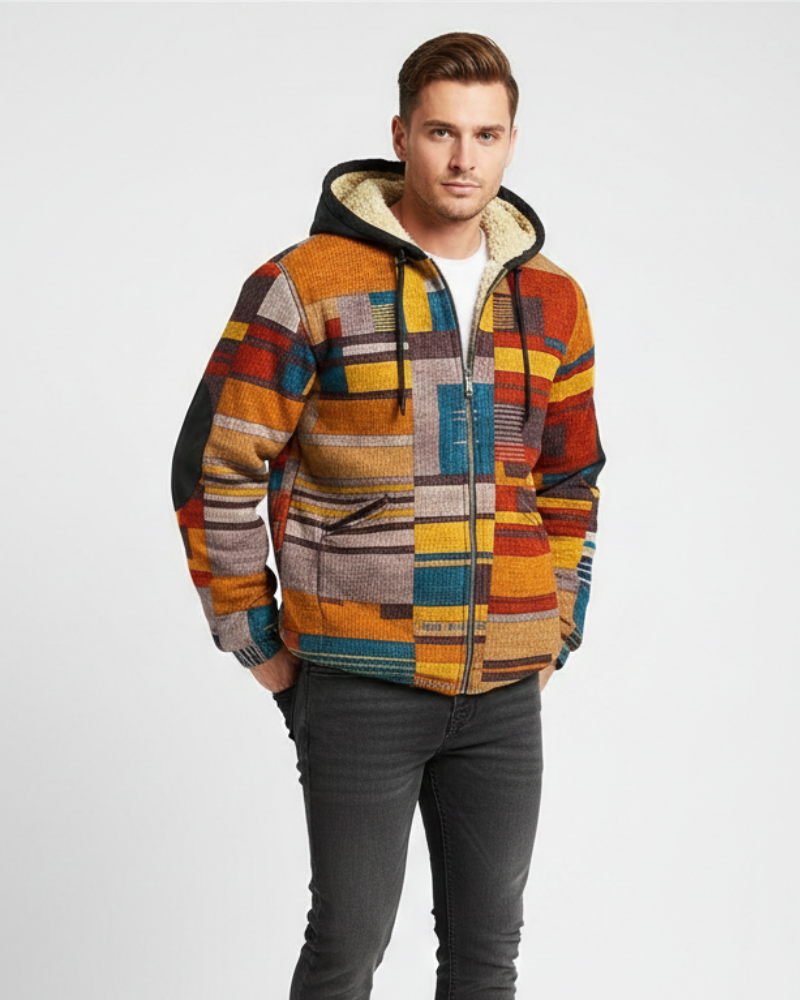 Jameson prsluk muški – flis jakna s kapuljačom s udobnim krojem i gradskim stilom