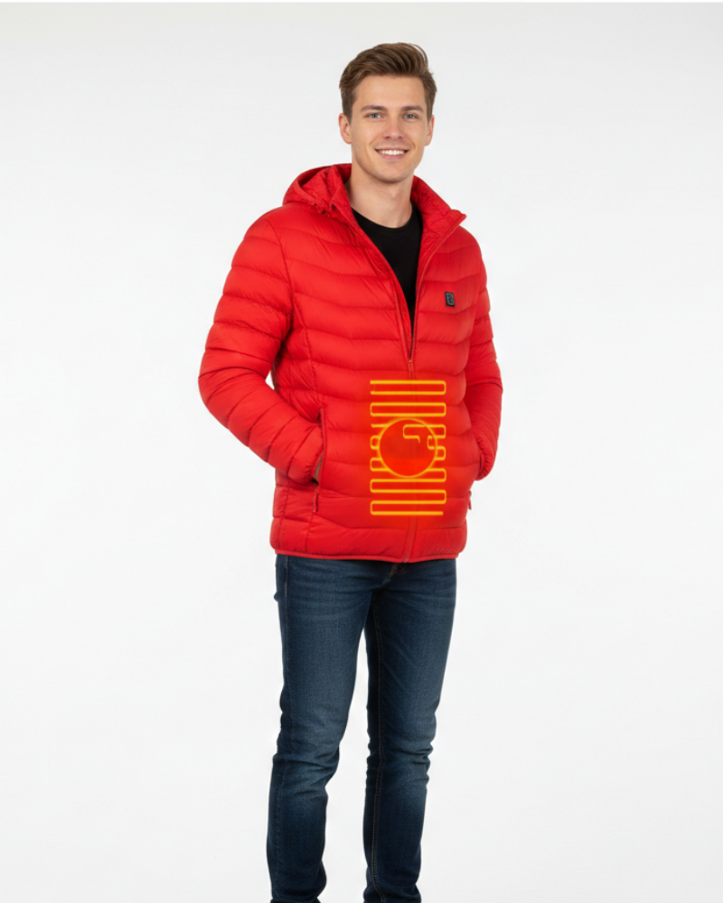 Axel Chaqueta Calefactable de Invierno para Hombre – Softshell Impermeable con Capucha y Calefacción Integrada