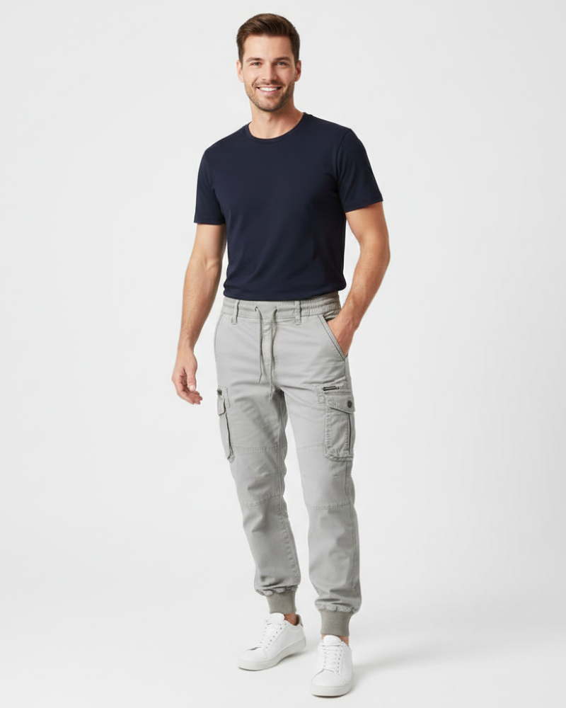 Calças Cargo Masculinas Theodore com Cintura Elástica – Calças Casuais Confortáveis