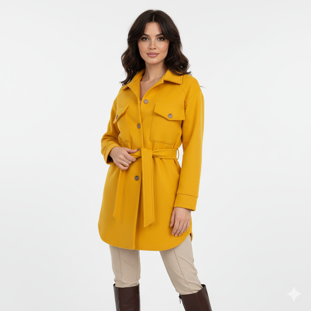 Jaze Mode Women's Polo Jacket – Casual Fit with Notched Collar & Buttoning