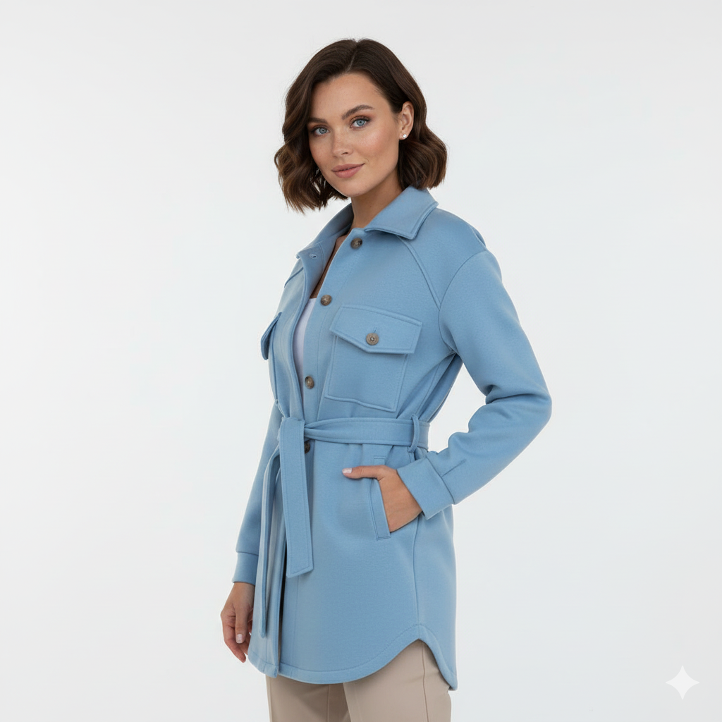 Jaze Mode Women's Polo Jacket – Casual Fit with Notched Collar & Buttoning