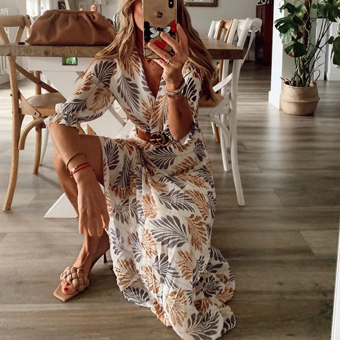 Abito lungo da donna Philippa - Eleganza floreale e comfort per le occasioni speciali
