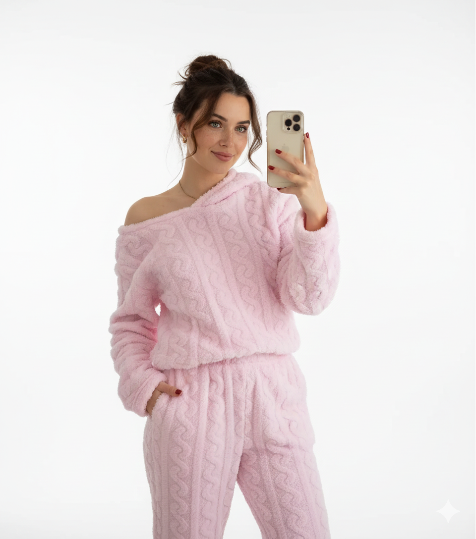 Jheyda WinterSoft Πυτζάμα Unisexe από Coral Fleece – Ζεστό και Απαλό Σετ για Χειμώνα & Χαλάρωση