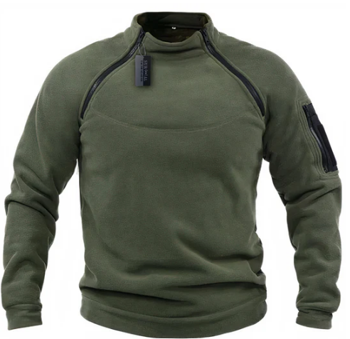 Mandric Pull Homme – Sweat Polaire Tactique avec Poches Cachées & Fermetures Épaules Pratiques