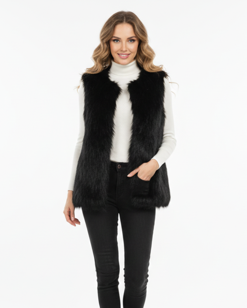 Kennedy Veste Sans Manches Femme – Effet Texturé, Coupe Confort & Superposition Hiver