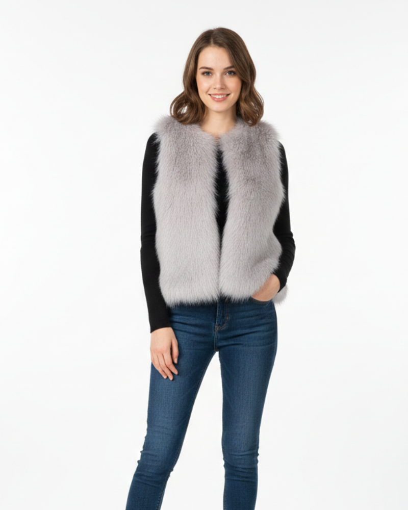 Kennedy Veste Sans Manches Femme – Effet Texturé, Coupe Confort & Superposition Hiver