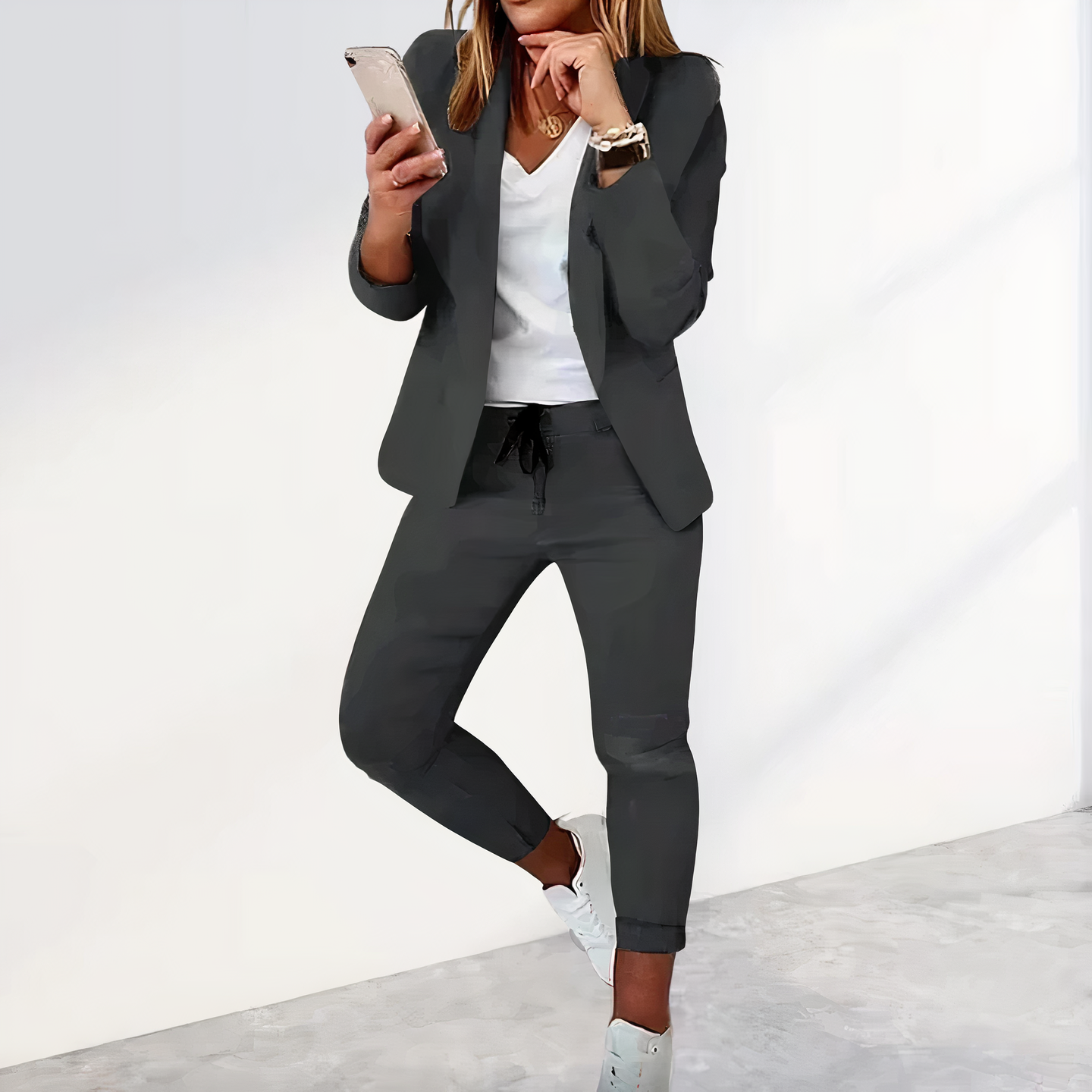 Kailani Ensemble Femme – Tailleur 2 Pièces Élégant avec Blazer & Pantalon à Coupe Confortable