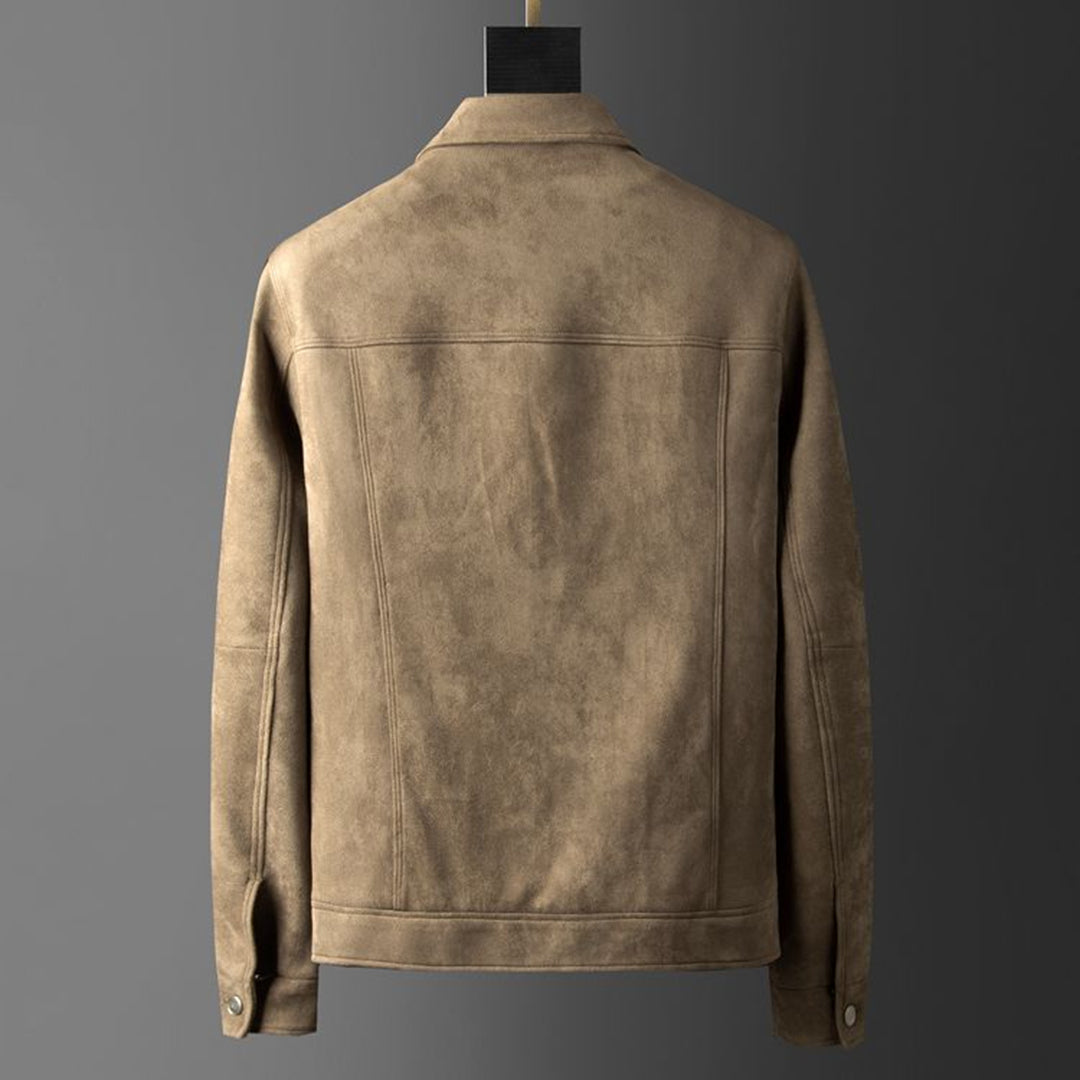 Alaric Veste Homme en Daim – Boutons Élégants, Col Raffiné & Style Classique Décontracté