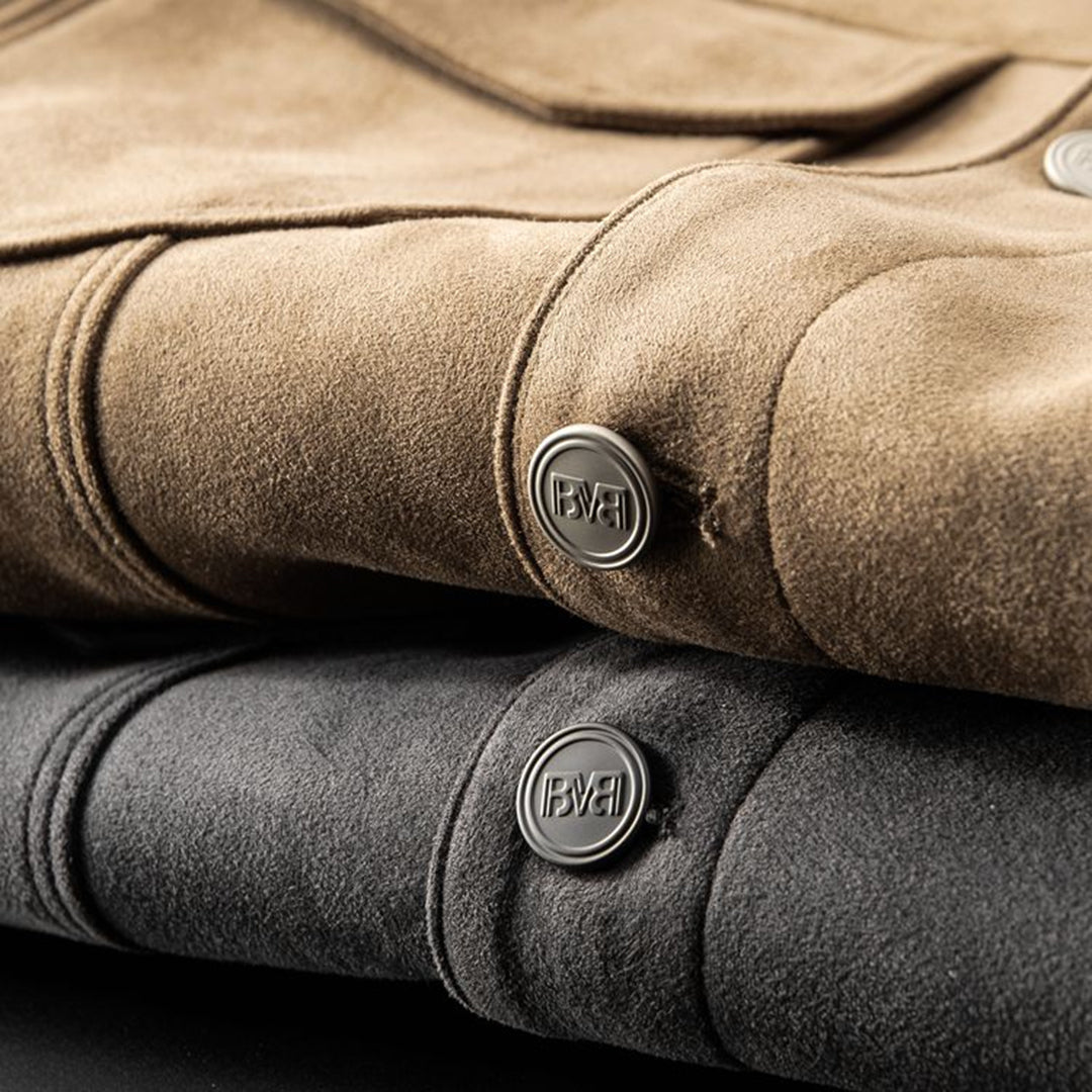 Alaric Veste Homme en Daim – Boutons Élégants, Col Raffiné & Style Classique Décontracté