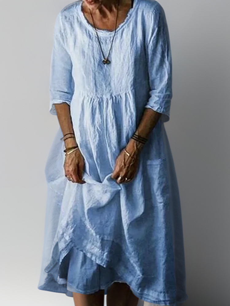 Abito lungo da donna Camille - Leggero, elegante e ideale per l'estate Abito lungo in lino