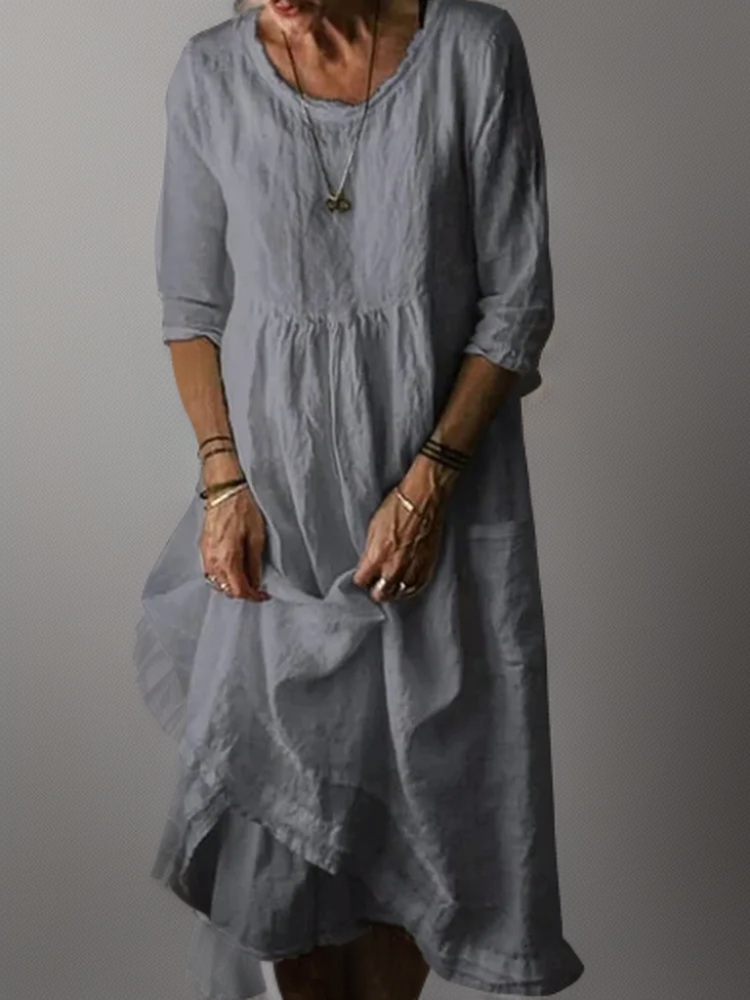 Abito lungo da donna Camille - Leggero, elegante e ideale per l'estate Abito lungo in lino