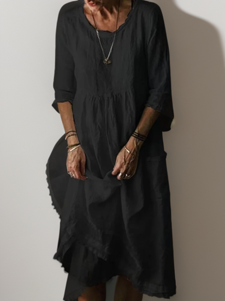 Abito lungo da donna Camille - Leggero, elegante e ideale per l'estate Abito lungo in lino