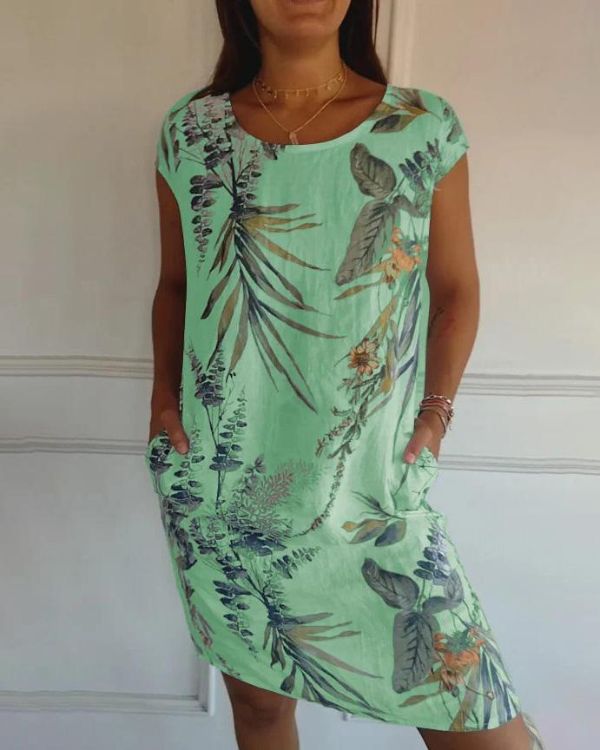 Abito estivo da donna Azalea - Cotone-lino leggero e lusinghiero per il tempo libero e i viaggi
