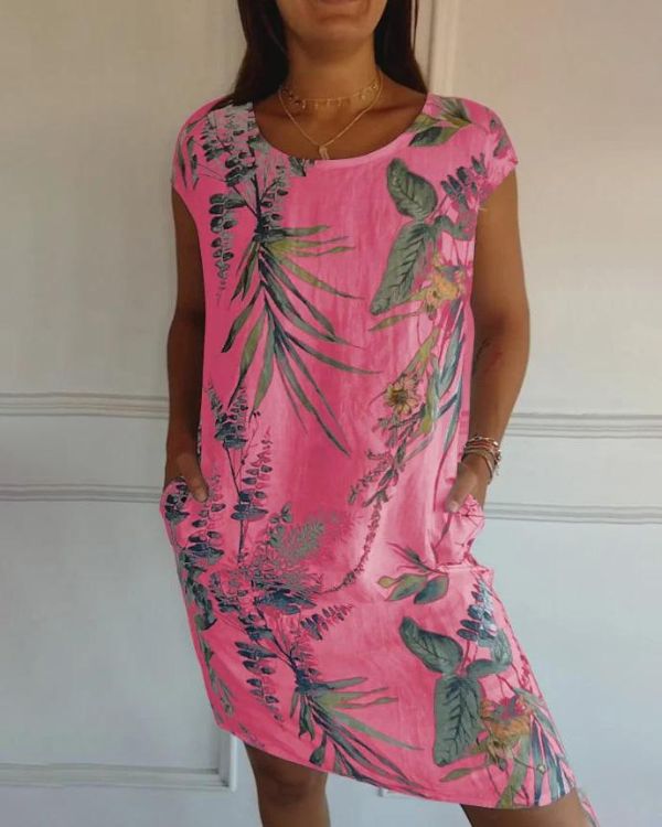 Abito estivo da donna Azalea - Cotone-lino leggero e lusinghiero per il tempo libero e i viaggi