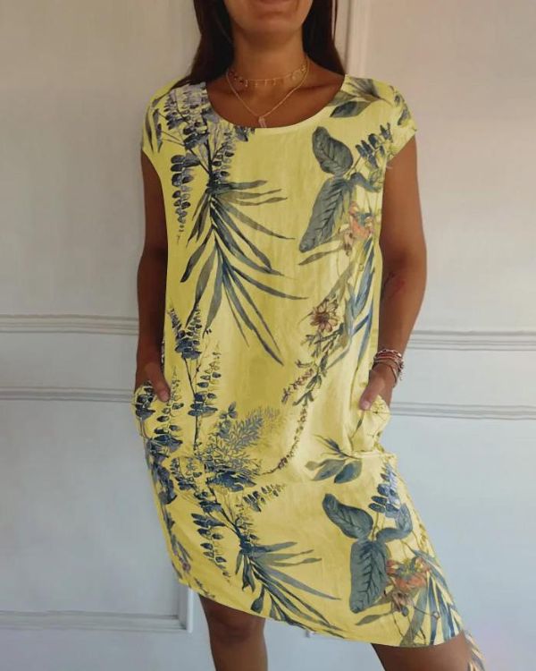Abito estivo da donna Azalea - Cotone-lino leggero e lusinghiero per il tempo libero e i viaggi
