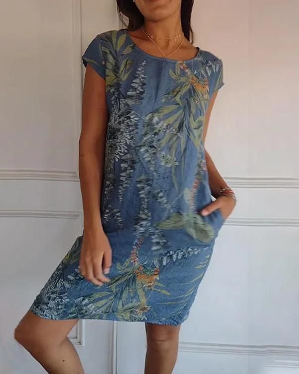 Abito estivo da donna Azalea - Cotone-lino leggero e lusinghiero per il tempo libero e i viaggi