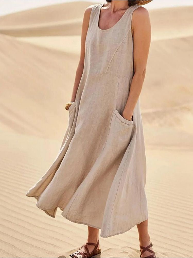 Nicole Robe d’Été Femme – Robe Fluide en Tissu Respirant avec Coupe Décontractée & Élégante