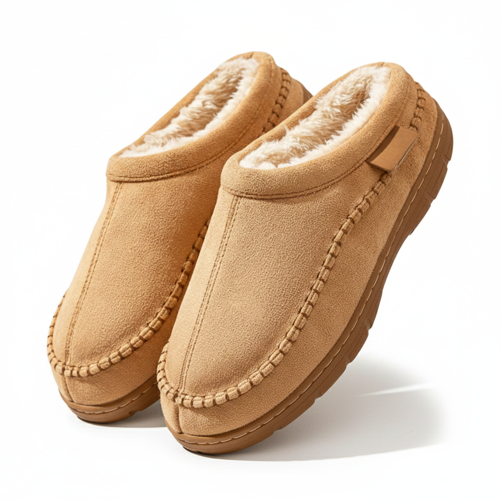 Leon tøfler for menn foret med plysj – varme, sklisikre og komfortable tøfler
