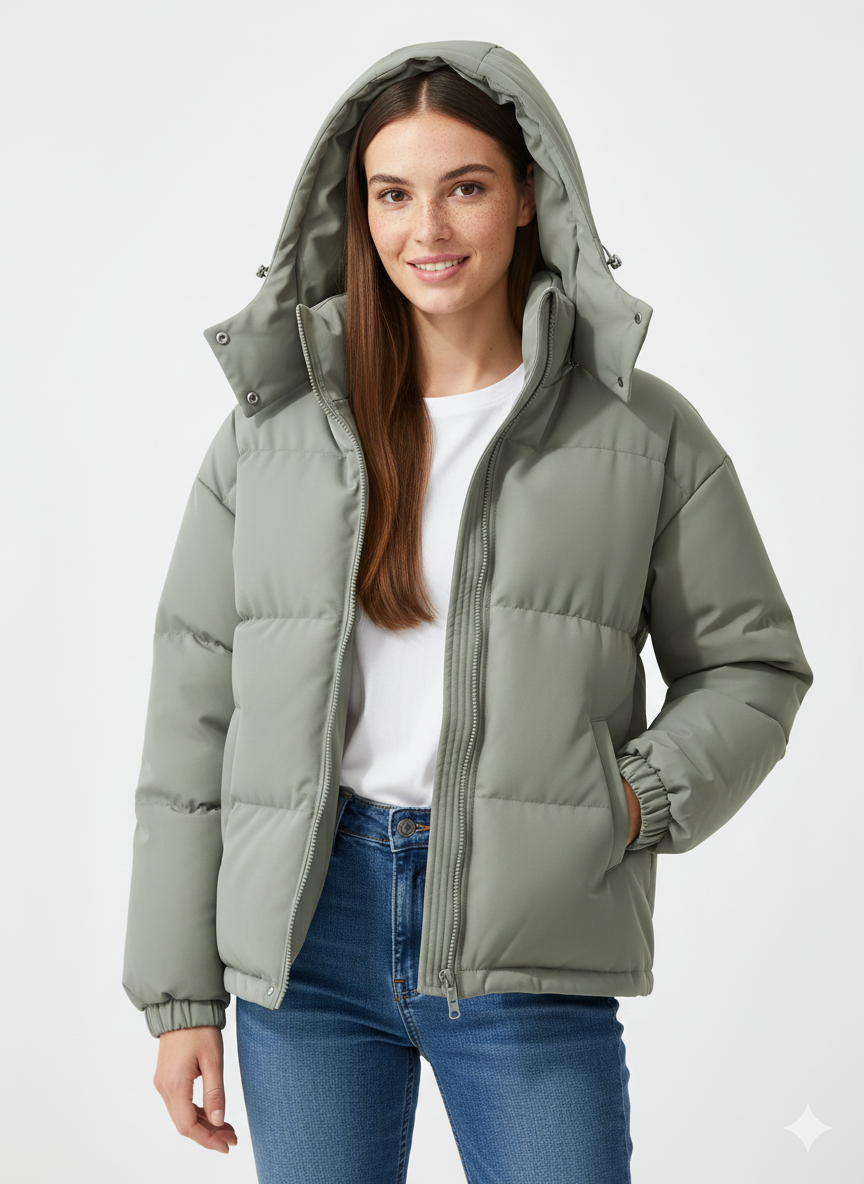 Lindy Γυναικείο Παλτό Καπιτονέ – Ζεστό Παλτό με Κουκούλα & Άνετη Ευθεία Γραμμή