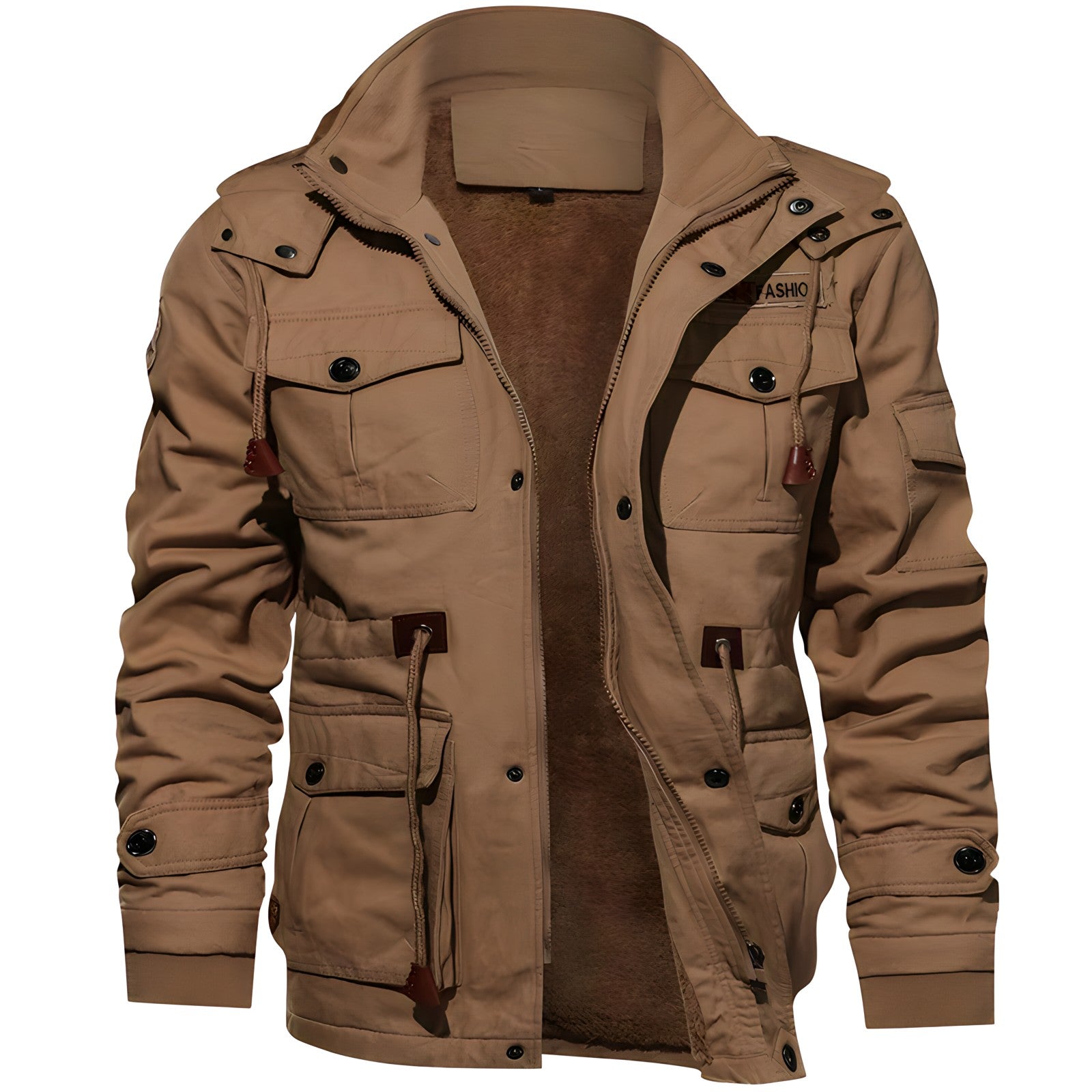 Logan Veste Militaire Homme – Manteau Imperméable avec Doublure Polaire & Taille Ajustable