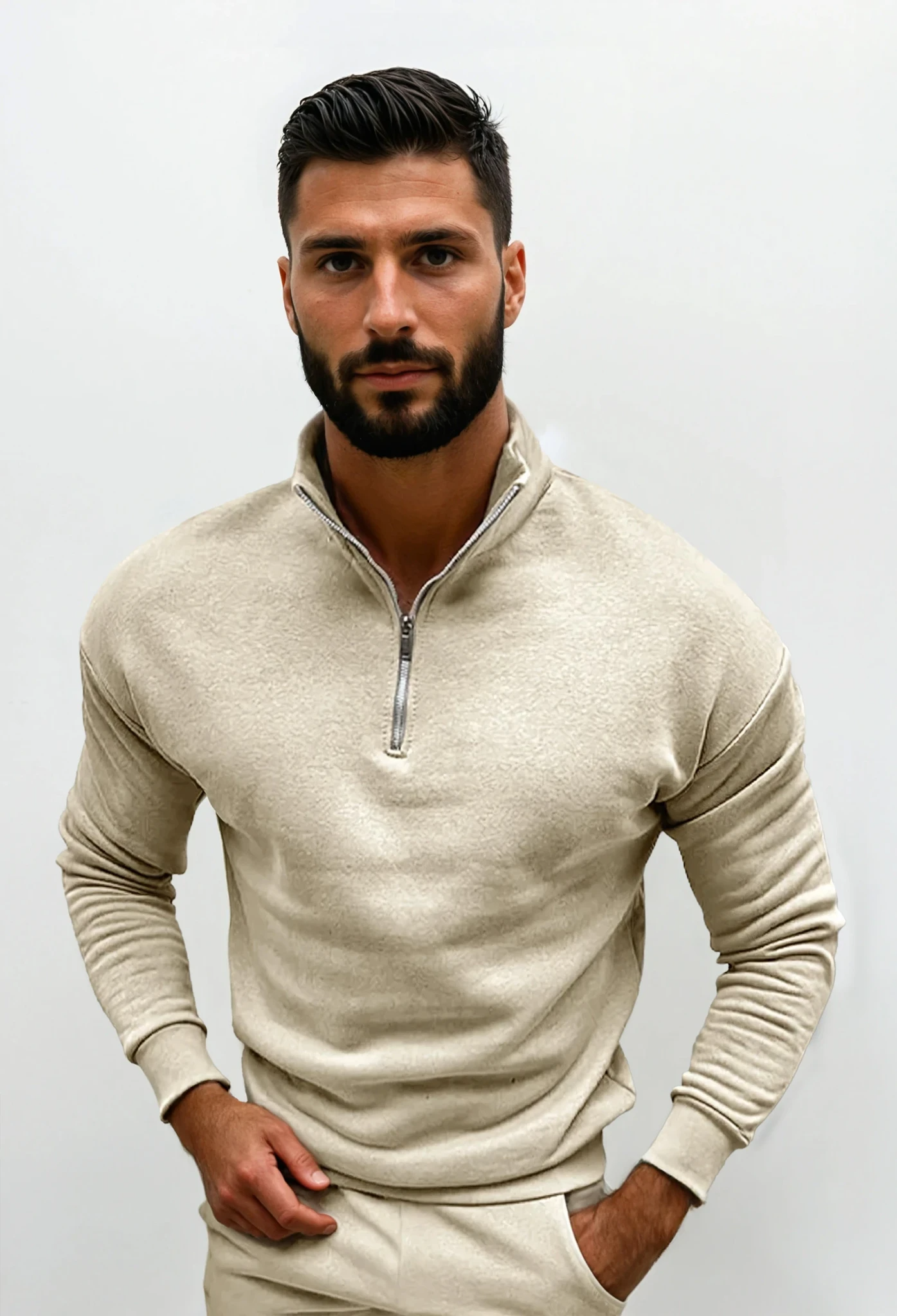 Lorence Pull Demi-Zip Homme – Maille Douce Moderne avec Coupe Élégante et Confortable