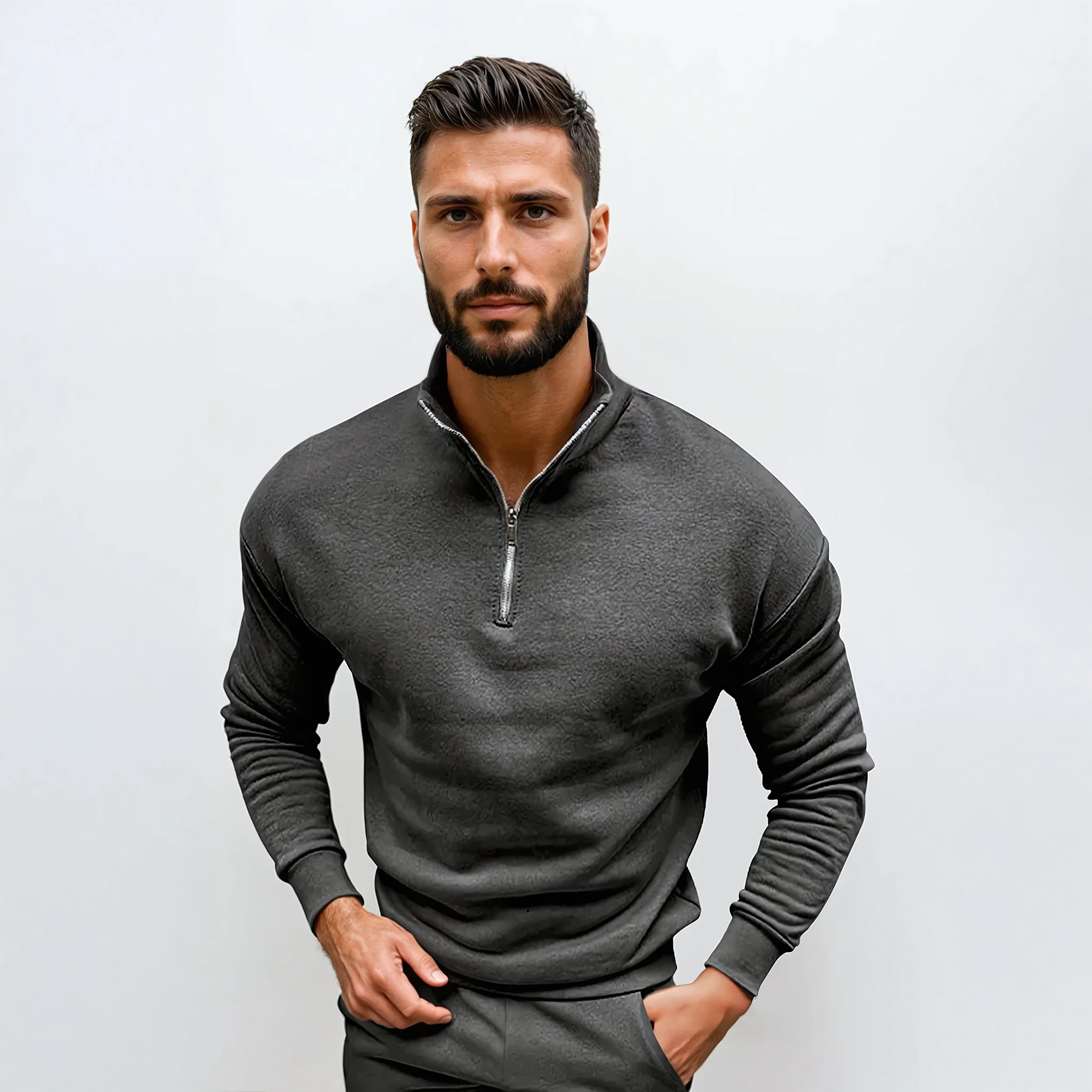 Lorence Pull Demi-Zip Homme – Maille Douce Moderne avec Coupe Élégante et Confortable