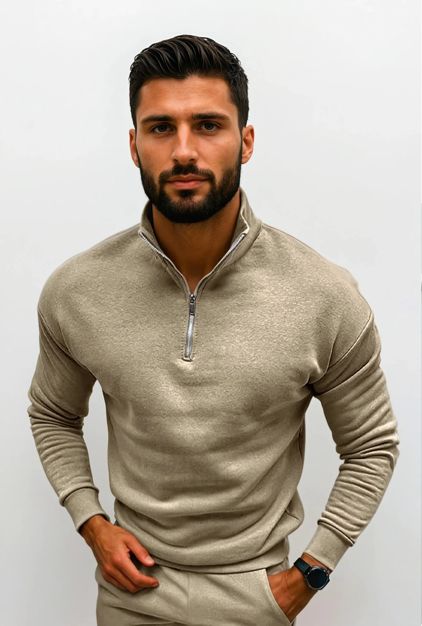Lorence Pull Demi-Zip Homme – Maille Douce Moderne avec Coupe Élégante et Confortable